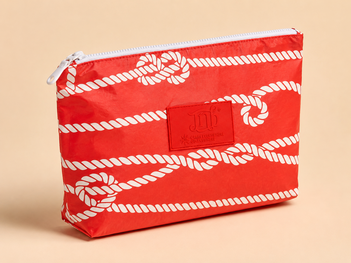 WATERPROOF OVERSIZED ROPE ZIP POUCH - RED