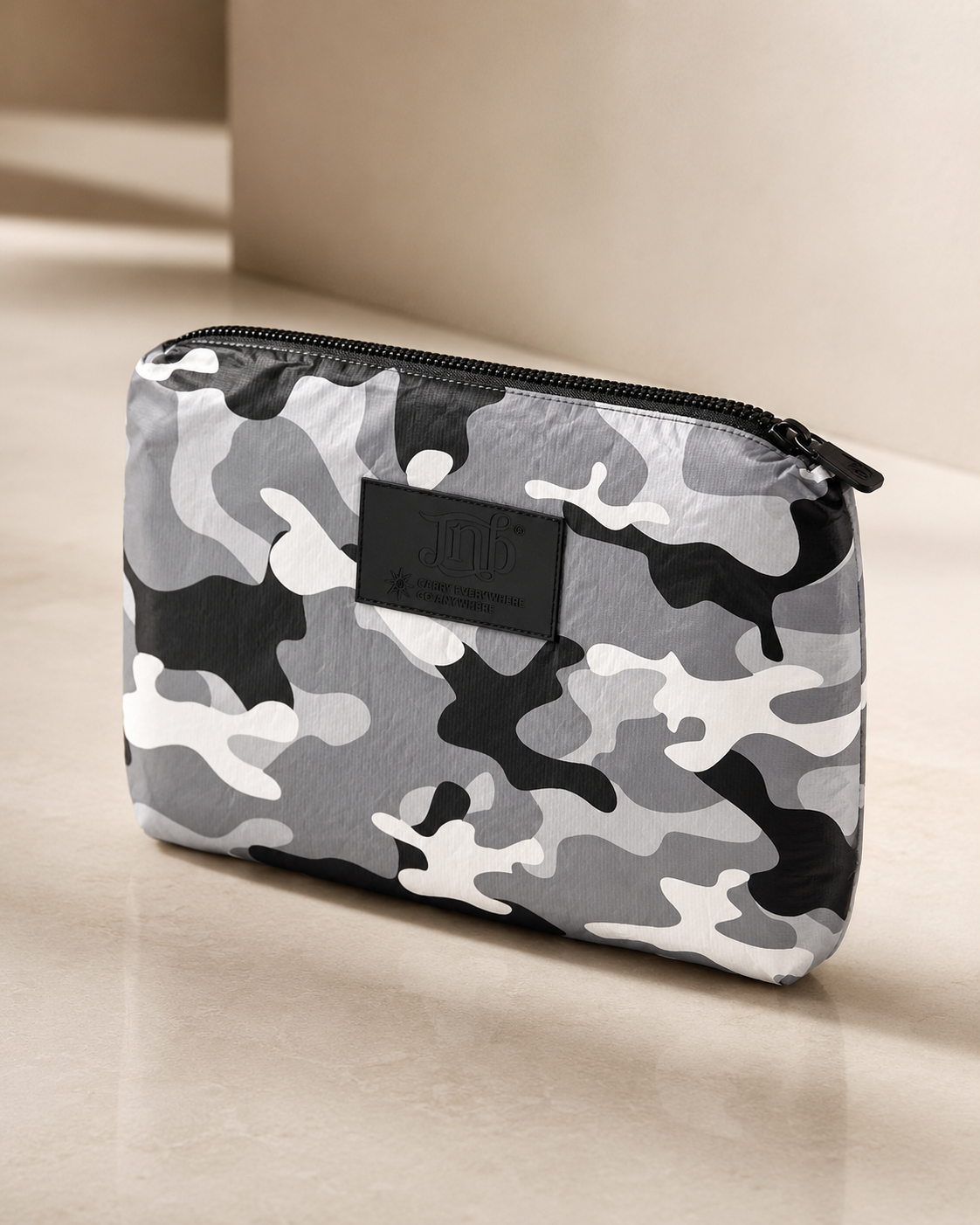 WATERPROOF OVERSIZED ZIP POUCH- CAMO GRAY