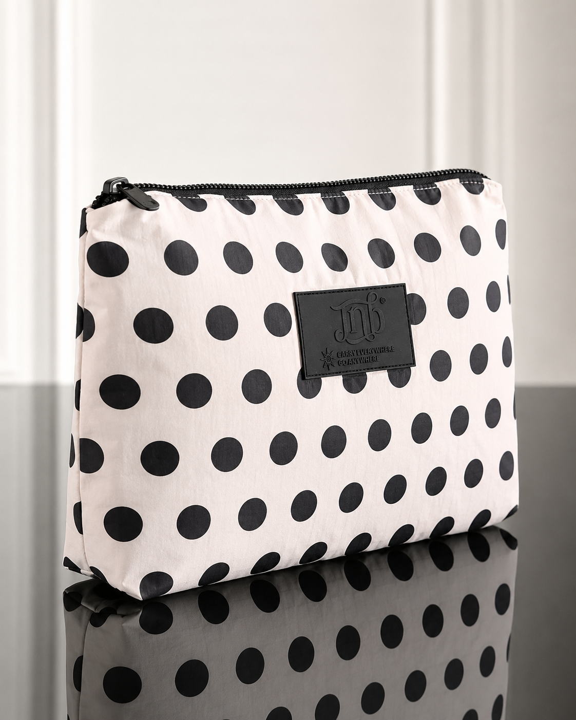 WATERPROOF OVERSIZED POLKADOT ZIP POUCH