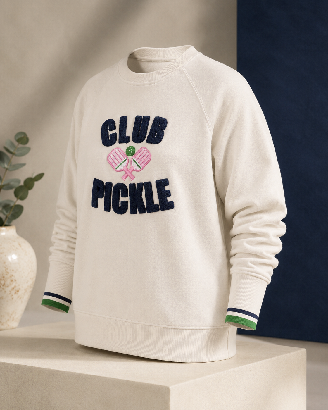 “CLUB PICKLE” SWEATSHIRT WITH STRIP SLEEVES