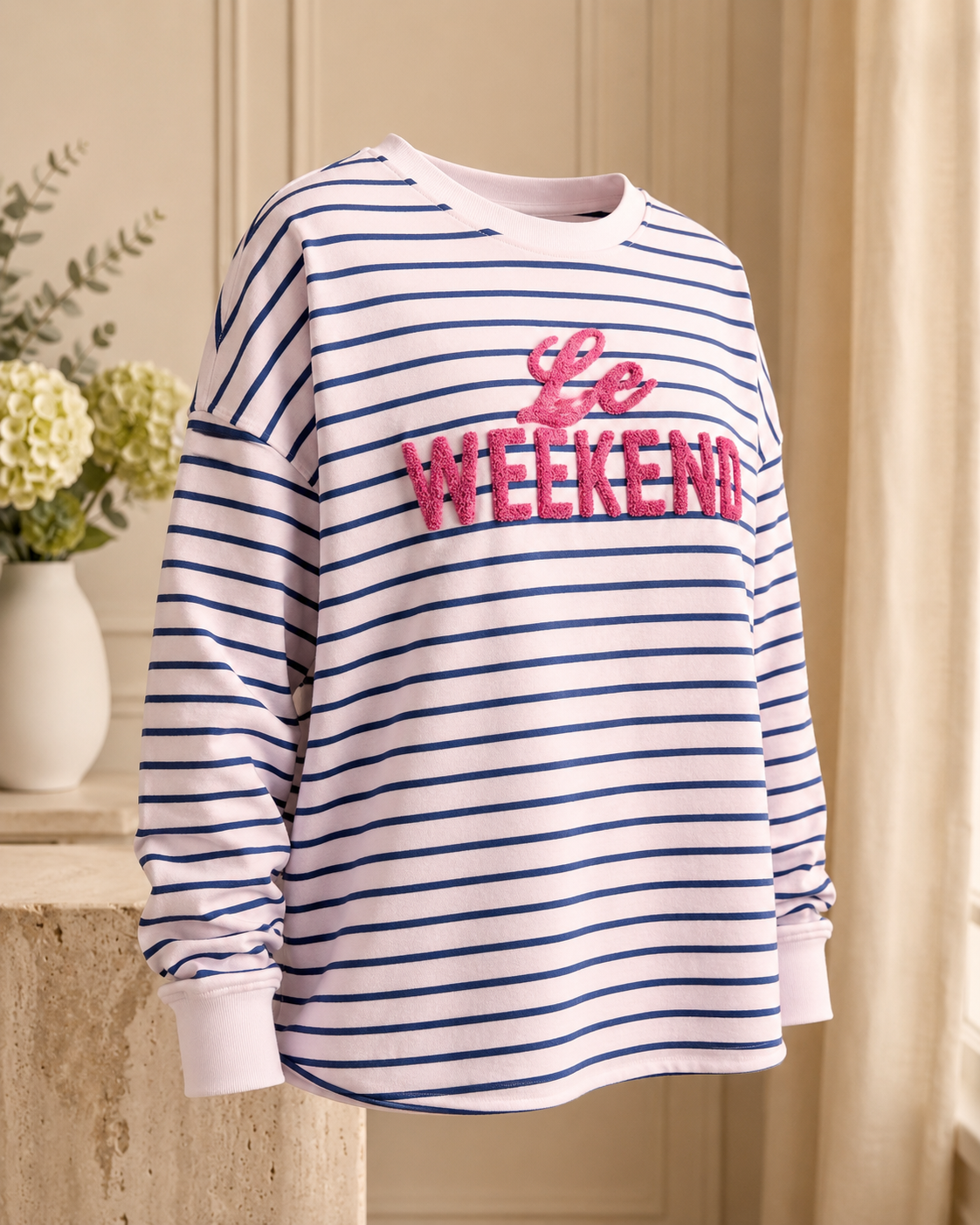 “ LE WEEKEND” STRIPED SWEATSHIRT