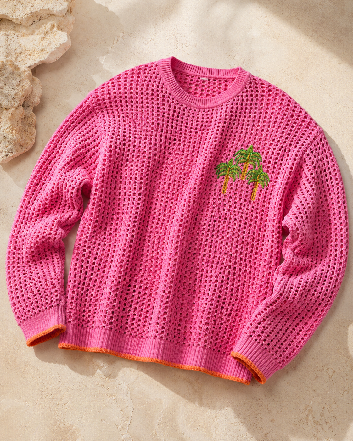 PALM TREE MESH SWEATER