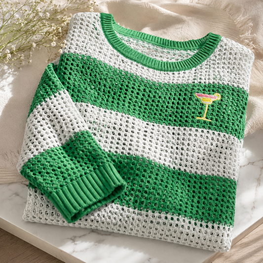 MARGARITAS STRIPED MESH SWEATER