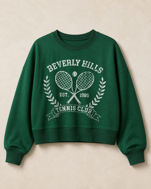 TENNIS CLUB CROP SWEATSHIRT