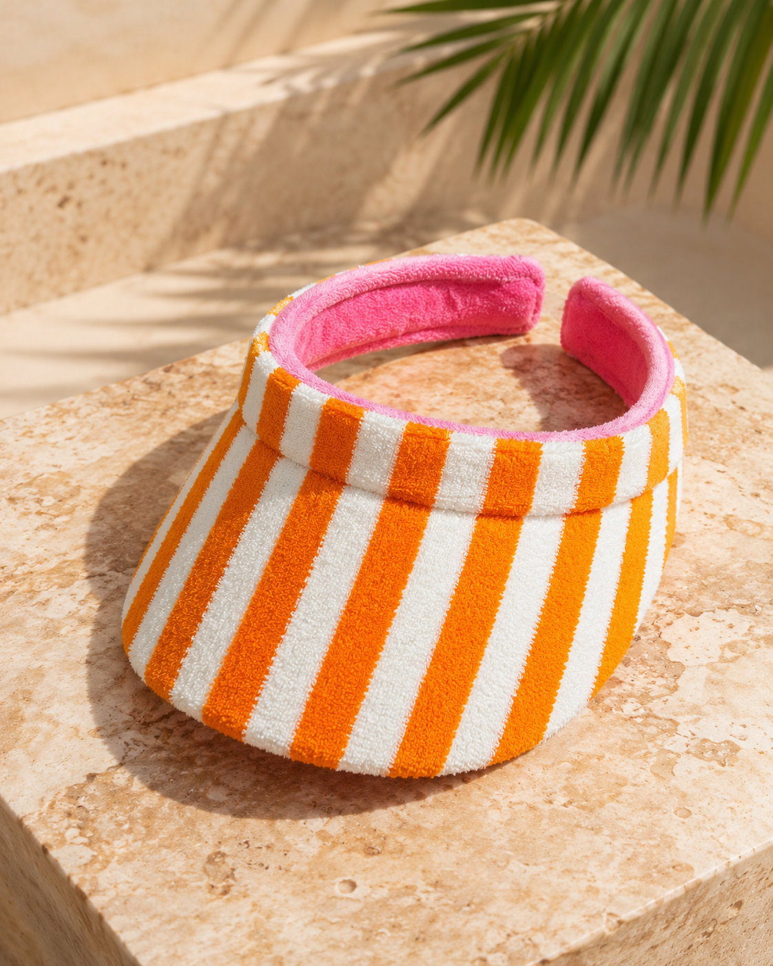 TERRY  CABANA STRIPED VISOR - ORANGE