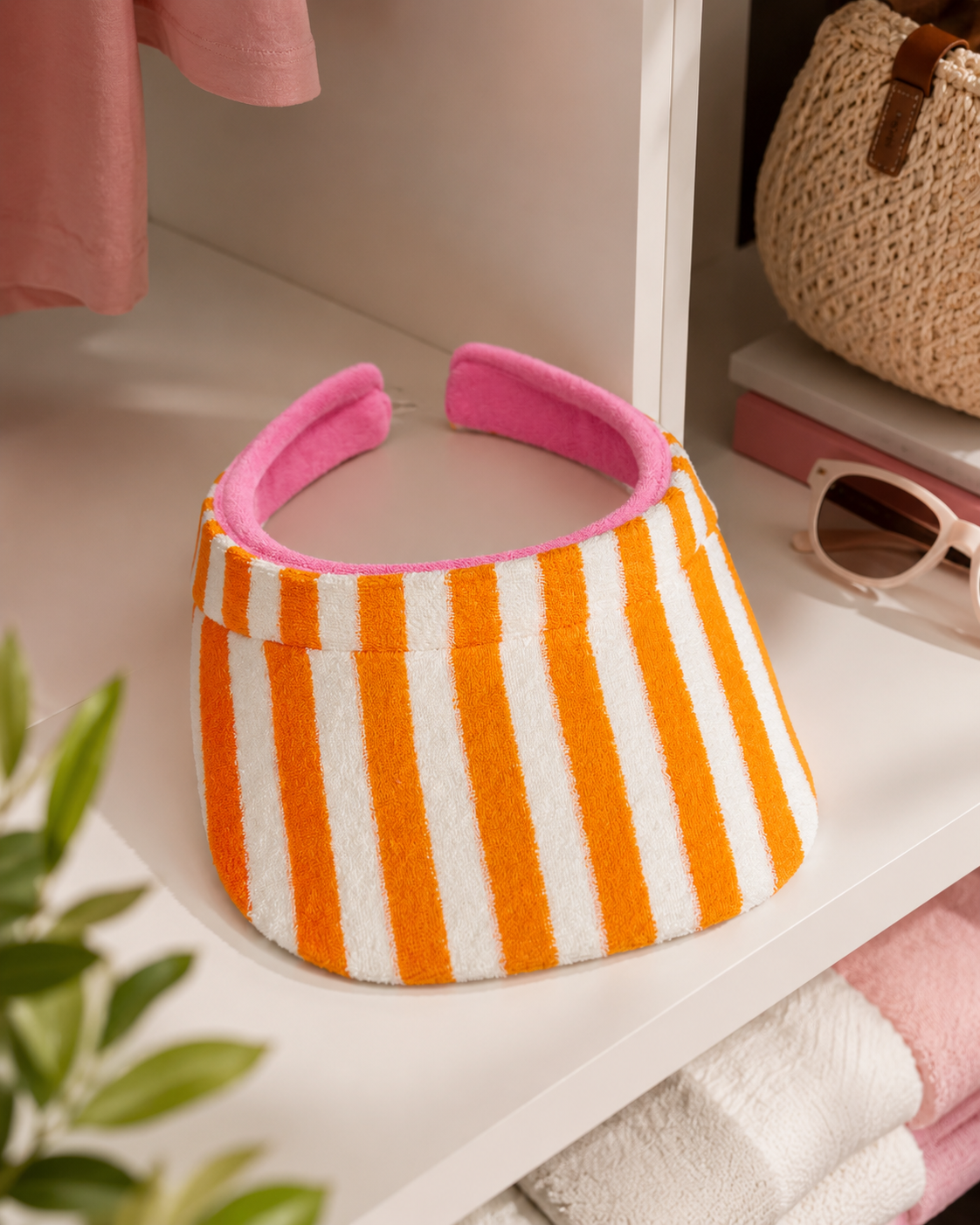 TERRY  CABANA STRIPED VISOR - ORANGE